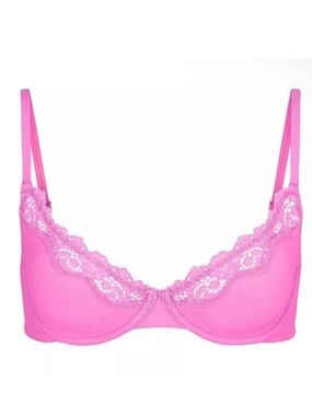 NWT!! Skims Fits Everybody Stretchy Lace Unlined Scoop 32DDD